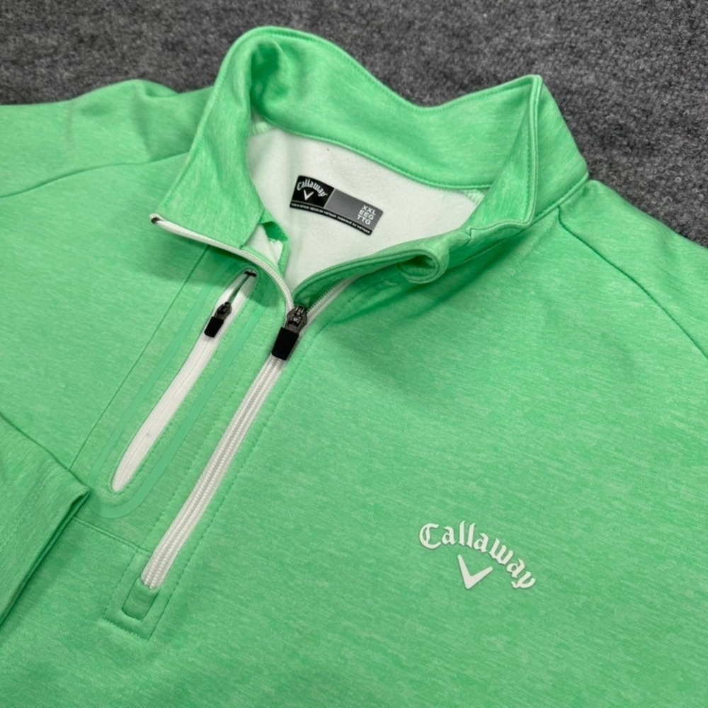 Callaway Quarter Zip Pullover XXL Golf Activewear Heathered Green XXL Mens L/S